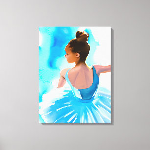 Schöne junge Ballerina in Blue Leinwanddruck