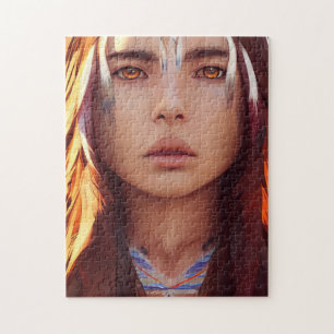 SCHÖNE JUNGE INDISCHE NATIVE MÄDCHEN JIGSAW PUZZLE