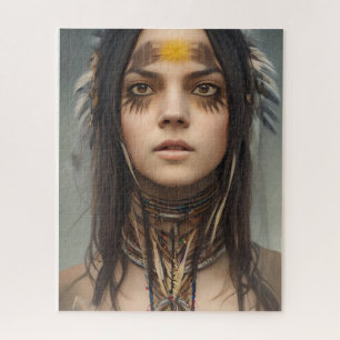 SCHÖNE JUNGE INDISCHE NATIVE MÄDCHEN JIGSAW PUZZLE