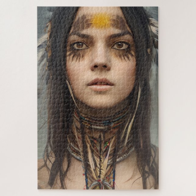 SCHÖNE JUNGE INDISCHE NATIVE MÄDCHEN JIGSAW PUZZLE (Vertikal)