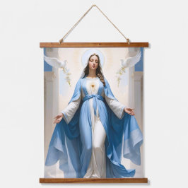 Schöne Jungfrau Mary Christlich katholisch Wandteppich Mit Holzrahmen