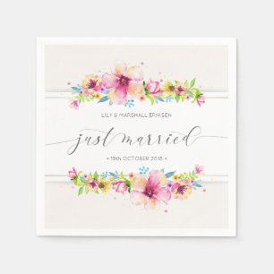 Schöne Just Married Wedding   Serviette