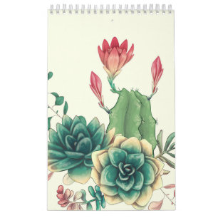 Schöne Kakteen mit Blume Kalender