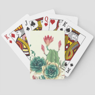 Schöne Kakteen mit Blume Spielkarten