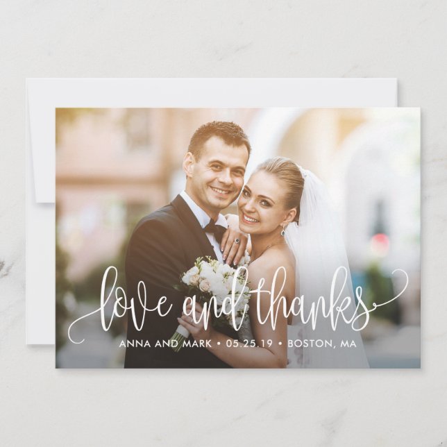 Schöne Kalligrafie EDITABLE FARBE Danke Karte (Vorderseite)