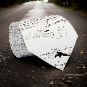 Schöne Kalligrafie Schwarze Handschrift auf Weiß Krawatte