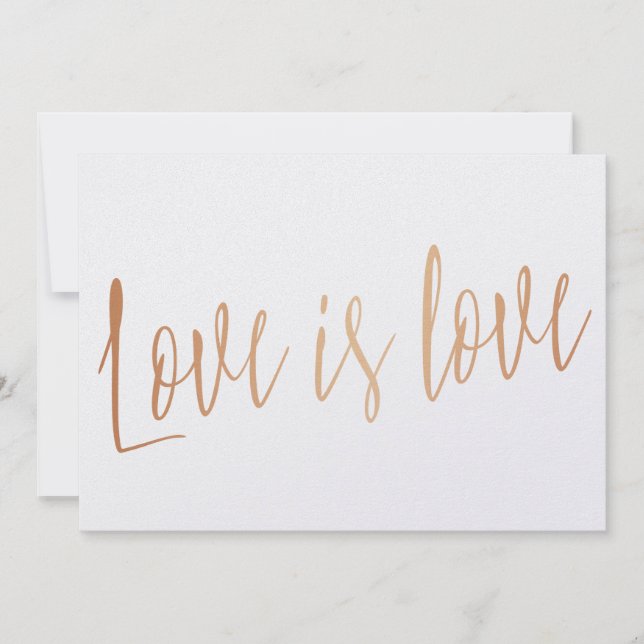 Schöne Kalligraphie Gold Rose "Liebe ist Liebe" (Vorderseite)