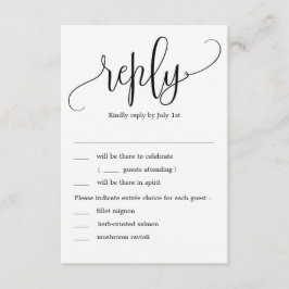 Schöne kalligraphische Hochzeit RSVP mit Menüoptio Einladung