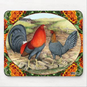 Schöne Kampfhühner Mousepad
