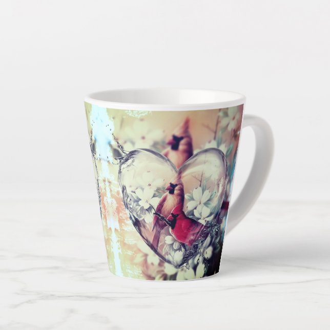 Schöne Kardinal Love Birds Milchtasse (Rechte Ecke)