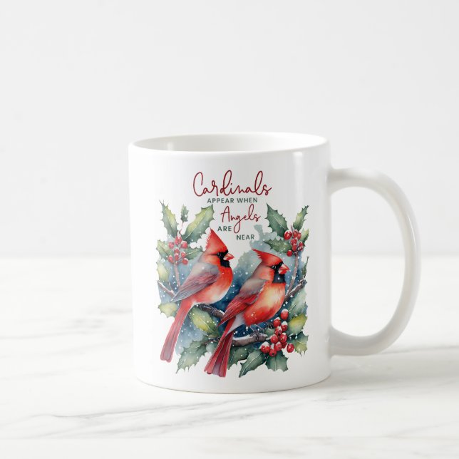 Schöne Kardinal tauchen auf, wenn Engel in der Näh Kaffeetasse (Rechts)