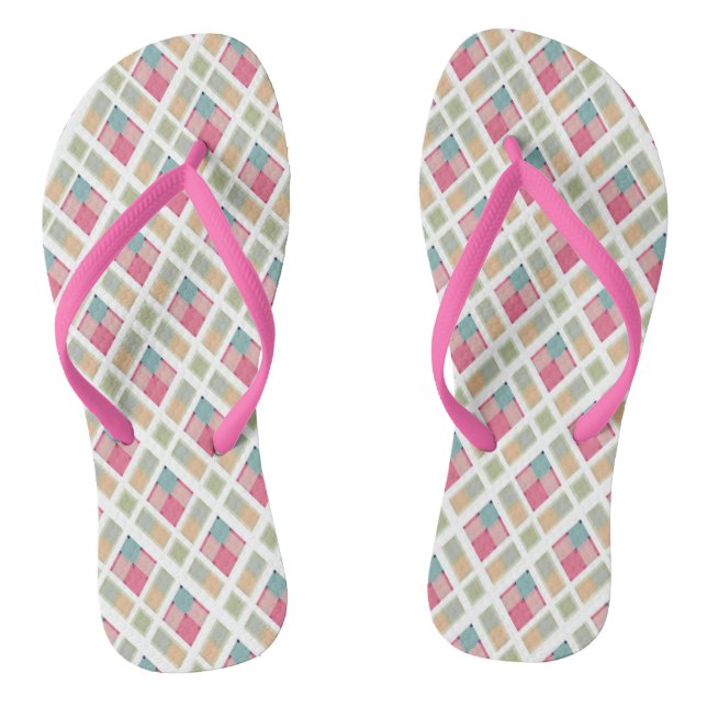 Schöne, karierte flip flops (Fußbett)