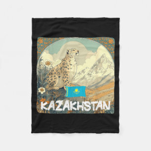 Schöne Kasachstan-Großkatzen-Kostüm mit Flagge Fleecedecke