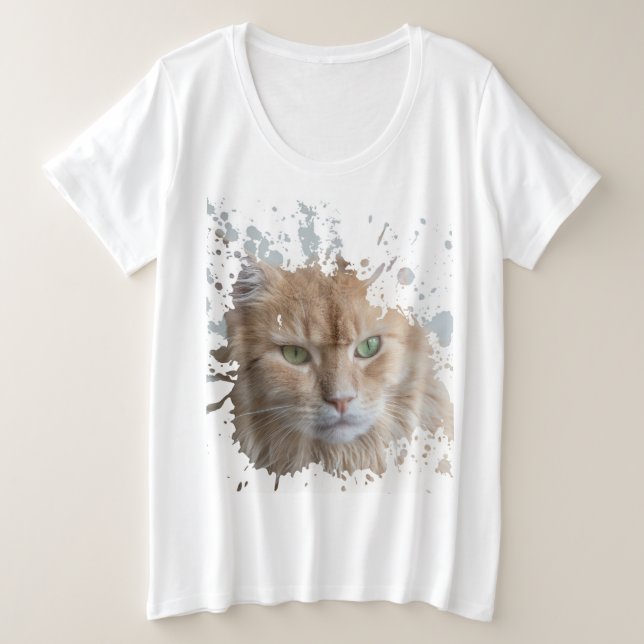 Schöne Katze Große Größe T-Shirt (Design vorne)
