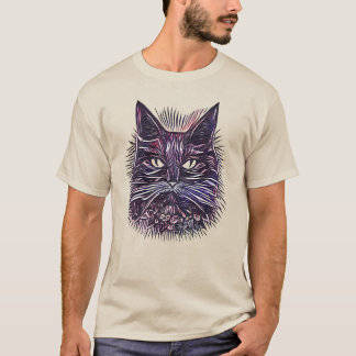 Schöne Katze Head Illustration T-Shirt