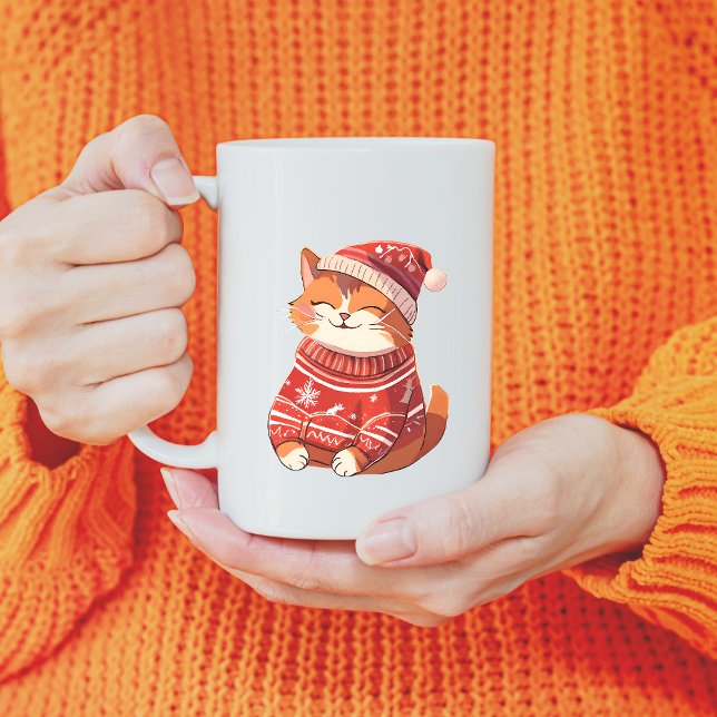 Schöne Katze im Urlaub Tasse im Pullover (Von Creator hochgeladen)