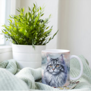 Schöne Katze im Wasser Kaffeetasse