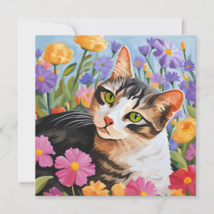 Schöne Katze mit Blume