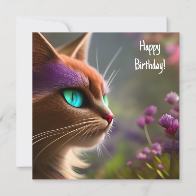 Schöne Katze, türkisfarbene Augen (Vorderseite)