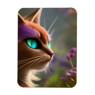 Schöne Katze, türkisfarbene Augen Magnet