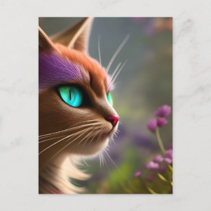 Schöne Katze, türkisfarbene Augen Postkarte