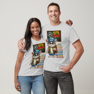 Schöne Katze zurück zum Schuldesign T-Shirt