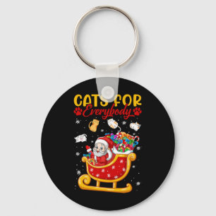 Schöne Katzen für alle Santa Sleigh Merry Christ Schlüsselanhänger