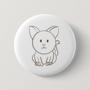 Schöne Katzenkizze Button