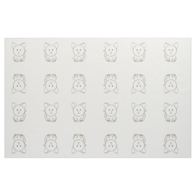 Schöne Katzenkizze Stoff (Fat Quarter (45,7 x 55,9 cm))
