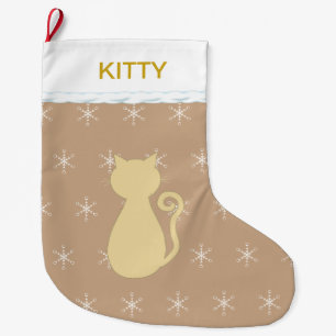 Schöne Katzensilhouette Großer Weihnachtsstrumpf