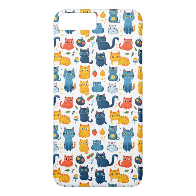 Schöne Kawaii Katzen, spielen mit weißem Spielzeug Case-Mate iPhone Hülle (Rückseite)