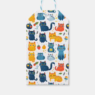Schöne Kawaii Katzen, spielen mit weißem Spielzeug Geschenkanhänger