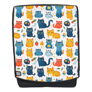 Schöne Kawaii Katzen, spielen mit weißem Spielzeug Rucksack