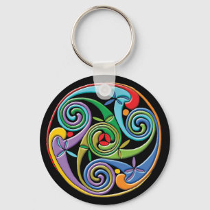 Schöne keltische Mandala mit farbenfrohen Schwünge Schlüsselanhänger