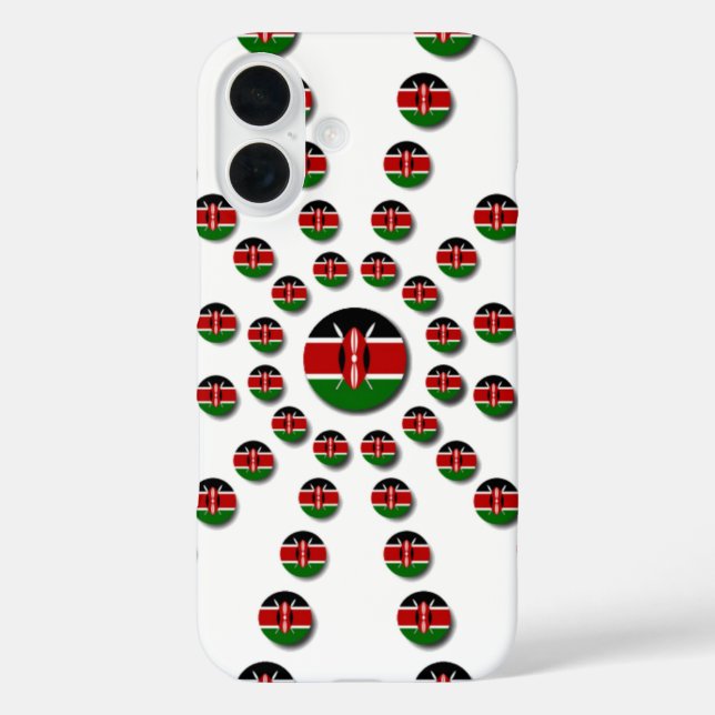 Schöne kenianische Flagge: Ein radikales Design iPhone 16 Hülle (Rückseite)