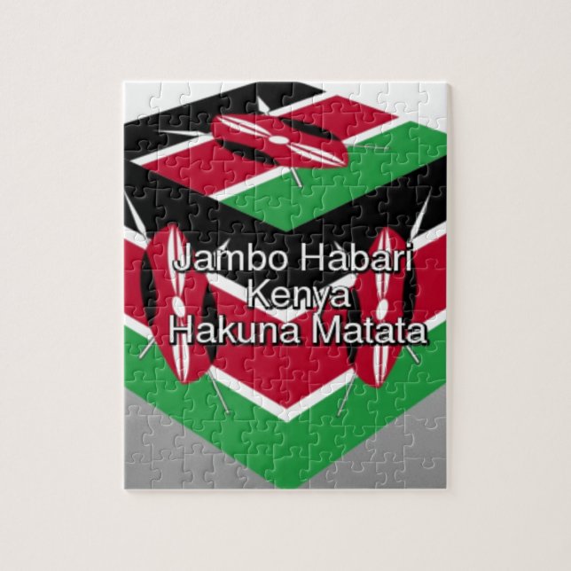 Schöne Kenyan Flag Cube mit Gruß (Vertikal)