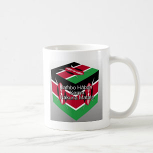 Schöne Kenyan Flag Cube mit Gruß Ar Kaffeetasse