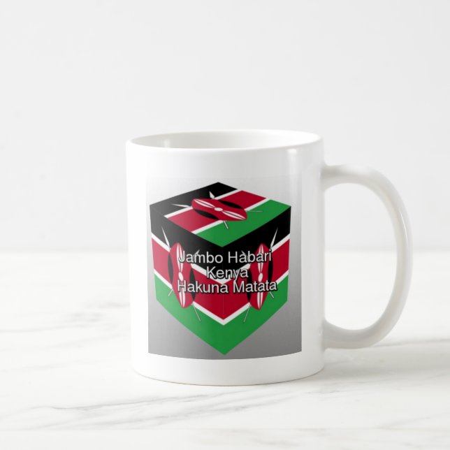 Schöne Kenyan Flag Cube mit Gruß Ar Kaffeetasse (Rechts)