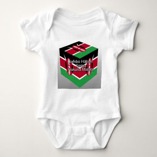 Schöne Kenyan Flag Cube mit Gruß Baby Strampler (Vorderseite)