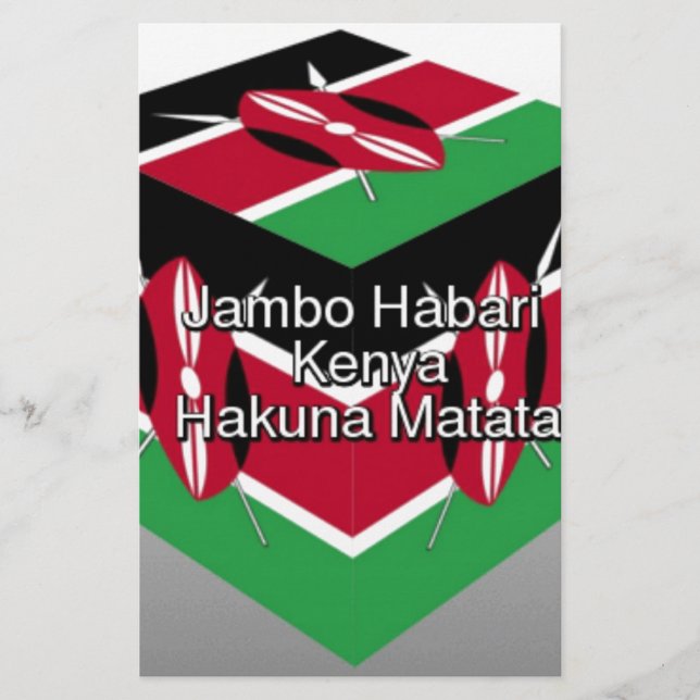 Schöne Kenyan Flag Cube mit Gruß Briefpapier (Vorderseite)