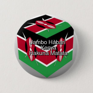 Schöne Kenyan Flag Cube mit Gruß Button
