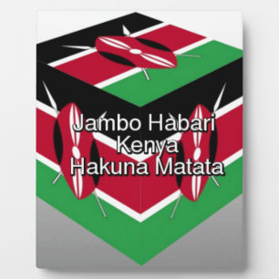 Schöne Kenyan Flag Cube mit Gruß Fotoplatte
