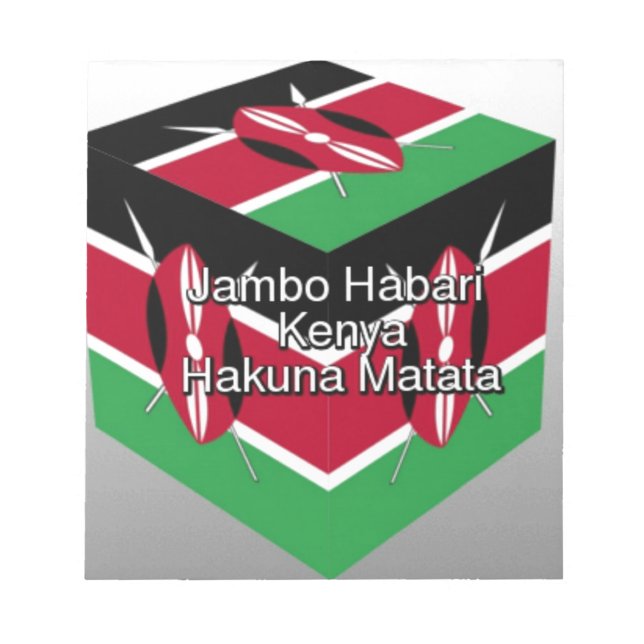Schöne Kenyan Flag Cube mit Gruß Notizblock (Vorderseite)