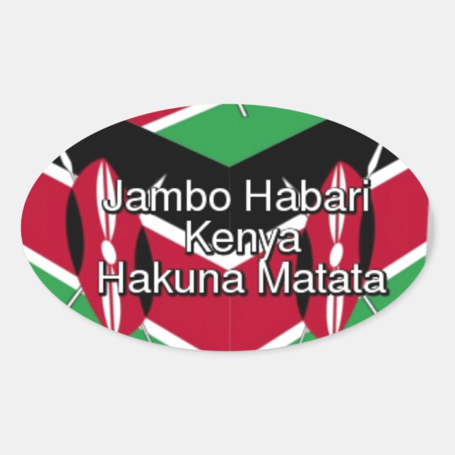 Schöne Kenyan Flag Cube mit Gruß Ovaler Aufkleber (Vorderseite)