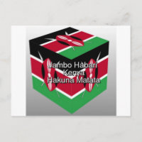 Schöne Kenyan Flag Cube mit Gruß