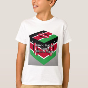 Schöne Kenyan Flag Cube mit Gruß T-Shirt