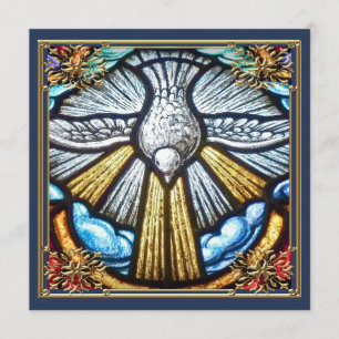 Schöne Kirchenfenster-Tauben-Trauerkarten Einladung