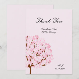 Schöne Kirschblüten danke Karte Hochzeit