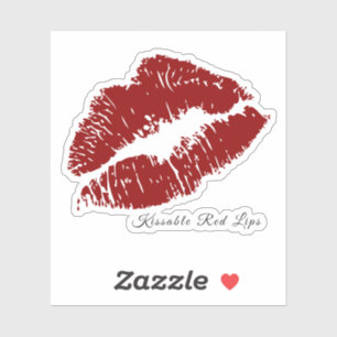 Schöne kissable rote Lippen Aufkleber