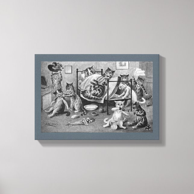 Schöne Kittens, Louis Wain Leinwanddruck (Vorderseite)